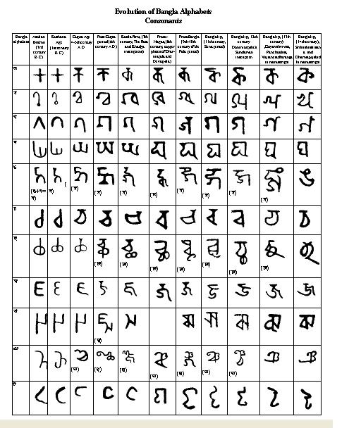 bengali letters bengali entire alphabet