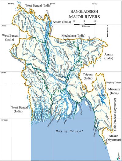 Indian River Map In Bengali River - Banglapedia