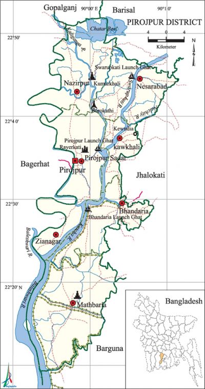 Postal Zip Codes (postcode) for Pirojpur District