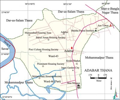 Shekhertek Mohammadpur Dhaka Map Adabar Thana - Banglapedia