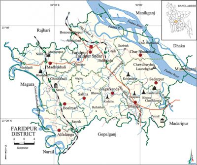 Faridpur Sadar Upazila Map Faridpur District - Banglapedia